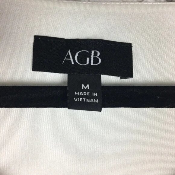 AGB White Sheer Boho Flowy Long Bell Sleeve Blouse Medium - Picture 6 of 8